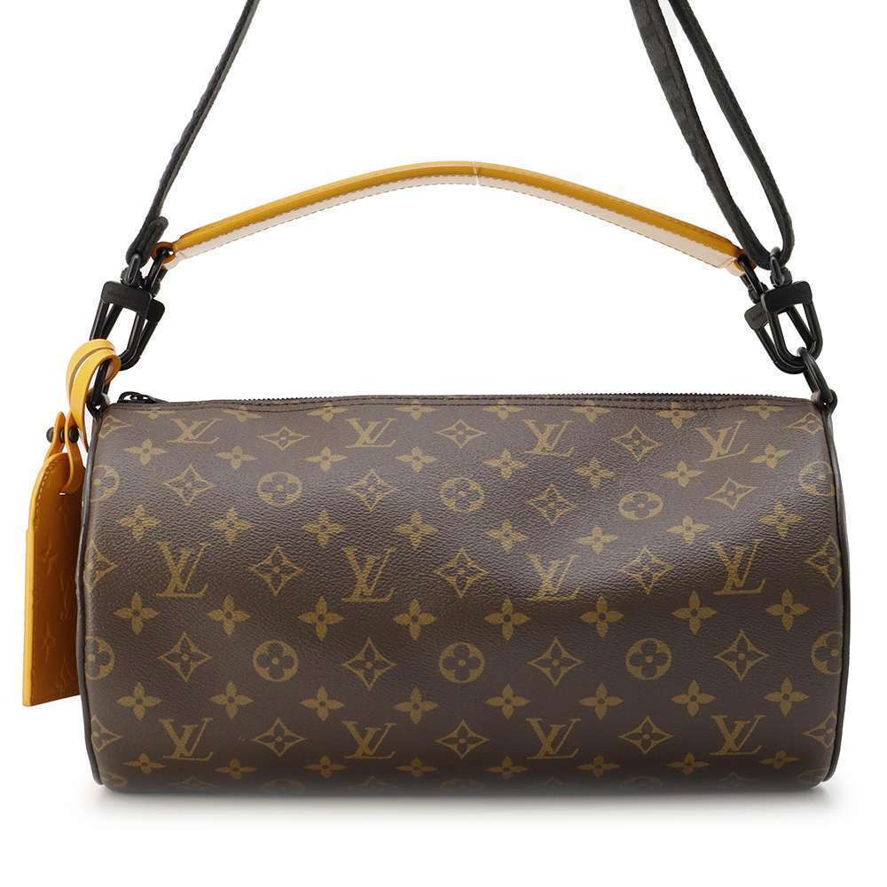 Louis Vuitton Monogram Macassar Brown Soft Polochon Shoulder Bag Handbag Black